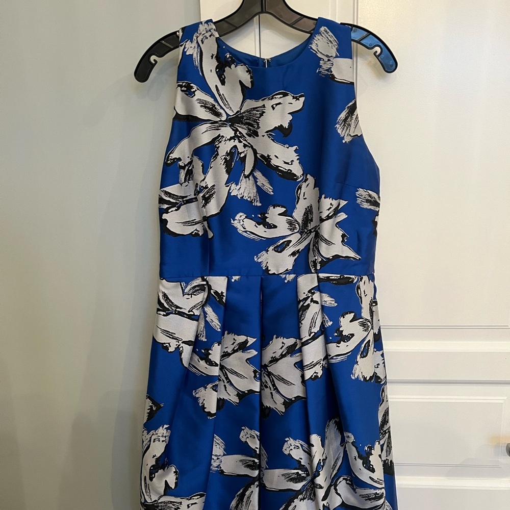 Carmen Marc Valvo Blue Midi A-line Dress for Wedding Guest